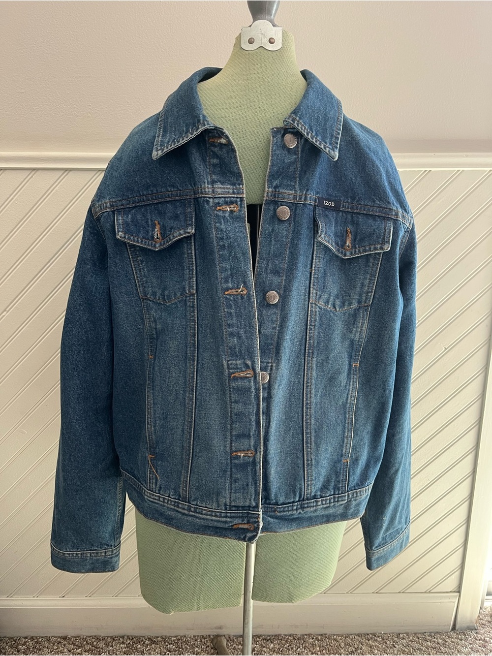 Izod Medium Blue Denim Jacket with Chest Flaps